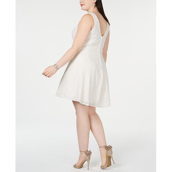 plus size white birthday dress Kyla White Plus Size Wrap Dress XL main image 0