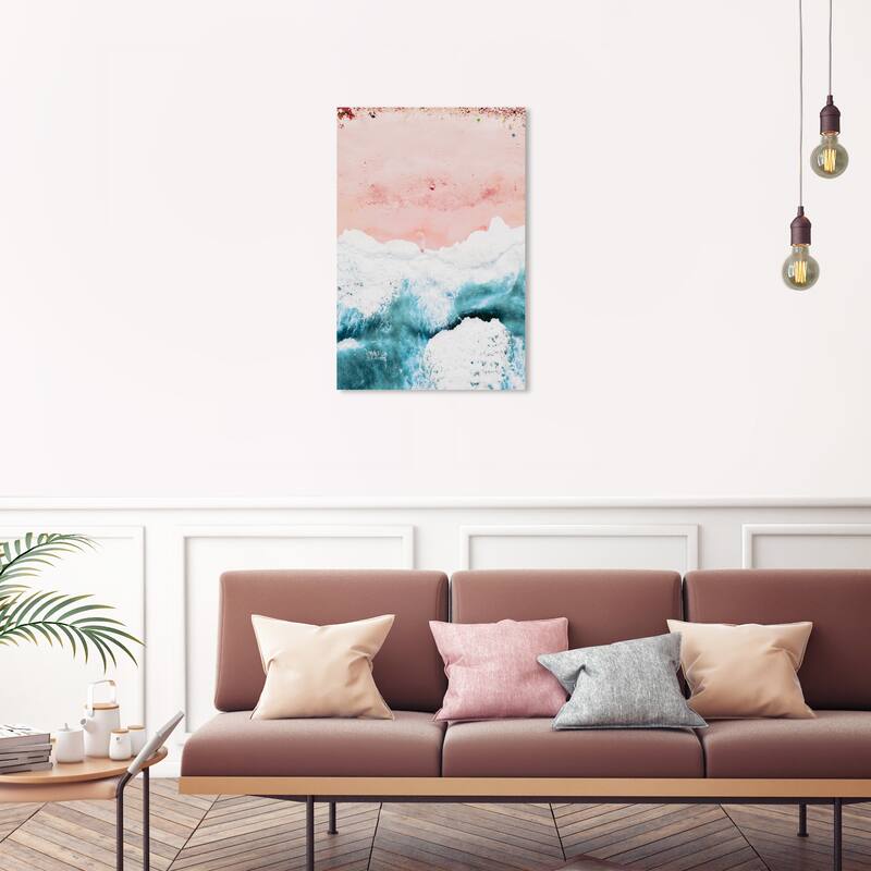 Wynwood Studio Canvas Nature and Landscape California Pink II Blue and Tiffany Blue Nautical & Coastal Wall Art Canvas Print - 30 x 20
