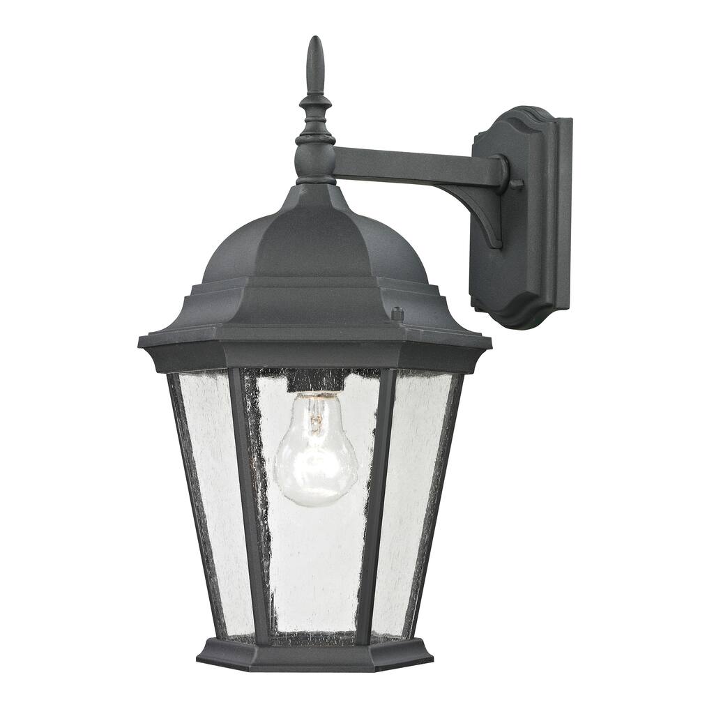 Temple Hill 18'' High 1-Light Outdoor Sconce - Matte Textured Black - 18 inch Tall