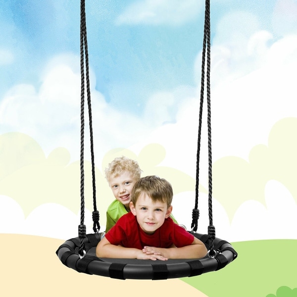 Kids Swing Set Round Swing with Adjustable Hanging Ropes ...