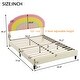 preview thumbnail 3 of 7, Full Size Platform Bed with Rainbow Shaped and Height-adjustbale Headboard, Upholstered Bed with LED Light Strips, Beige
