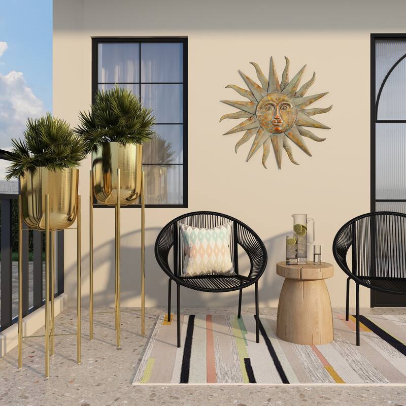 Modern Metallic Glam Planter Collection - Set of 2 - Multiple Sizes - Gold, Silver, White or Black