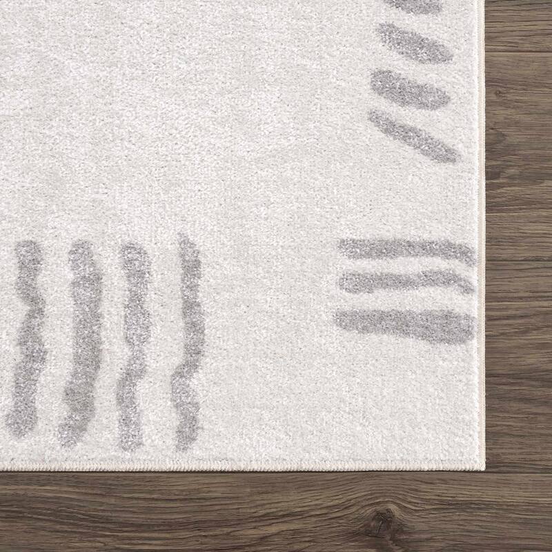 Hauteloom Eitan Modern Abstract Contemporary Machine Washable Area Rug