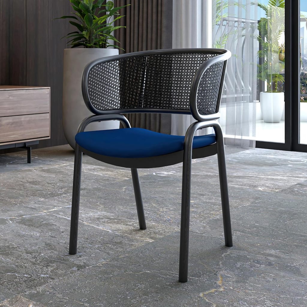 Ervilla Modern Upholstered Dining Chair with Cozy Armchair and Black Iron Legs for Dining Room Kitchen Patio