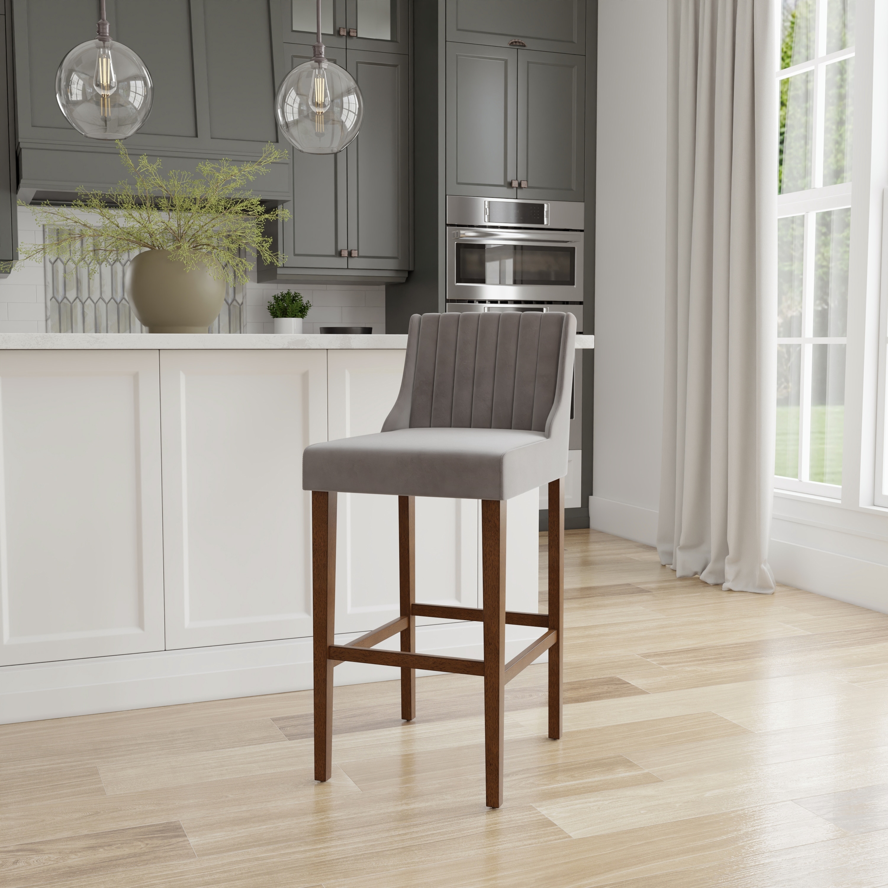 Hillsdale Furniture Lynne Wood Counter and Bar Height Stool Walnut