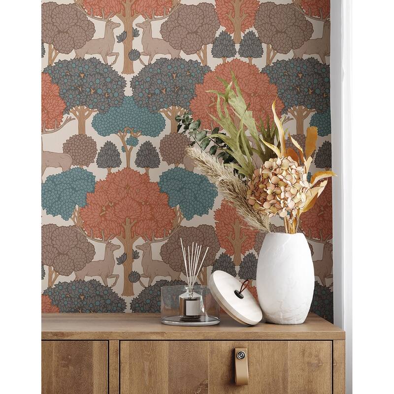 Forest of Arden Apricot Deer Wallpaper