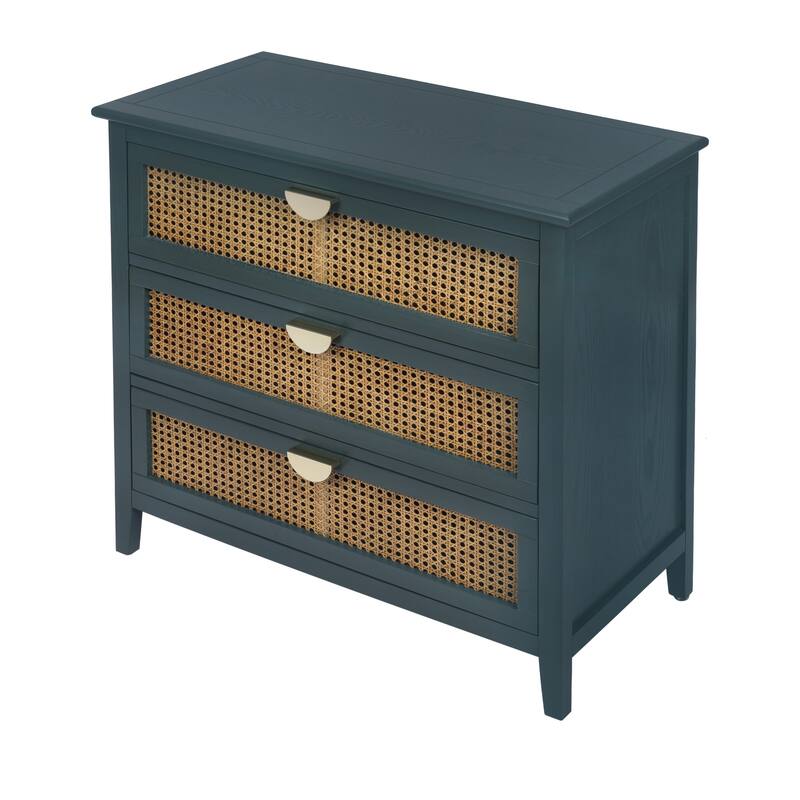 3 Drawer Cabinet,Natural rattan