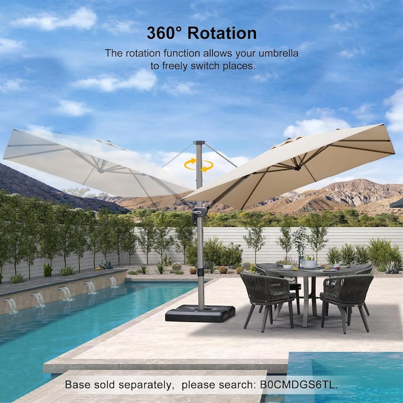 PURPLE LEAF 9 ft Patio Cantilever Umbrella Adjustable Offset Umbrella