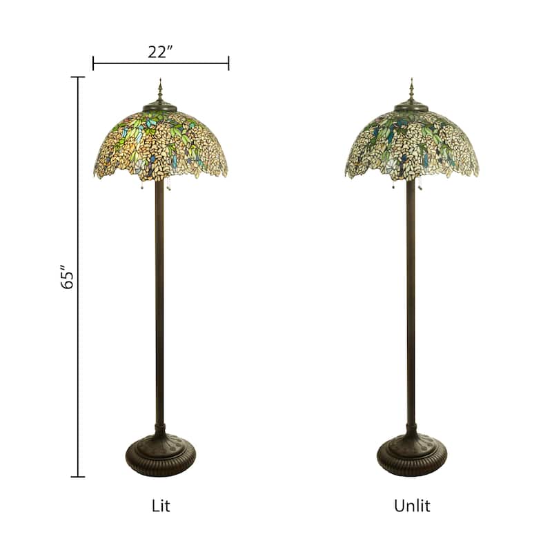 Calliope River of Goods Tiffany-Style Laburnum Stained Glass 65-Inch Floor Lamp - 22" x 22" x 65"
