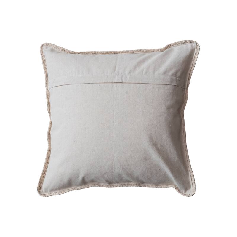 Cotton Crocheted Pillow with Block Pattern