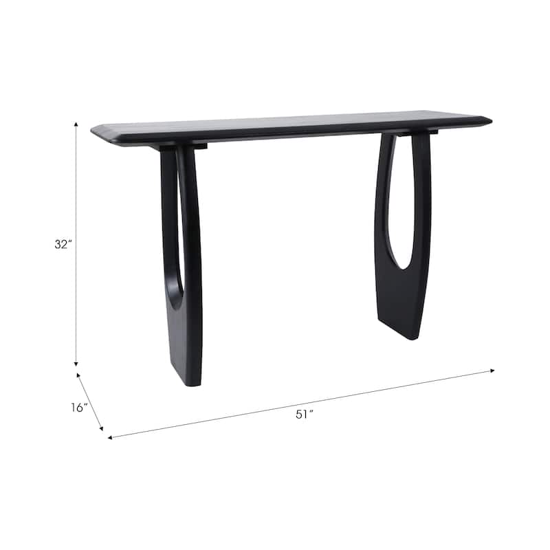 Solid Wood Console Table with Sculptural Base and Modern Design