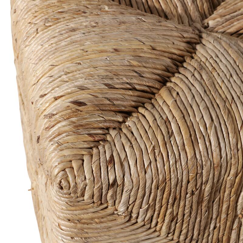 Decorative Textured Woven Ottoman for House Decor - 18", Brown