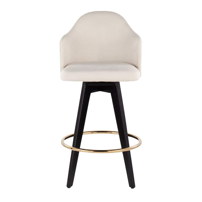 Carson Carrington Valsatra 26" Upholstered Counter Stool with Black Wood Base (Set of 2)