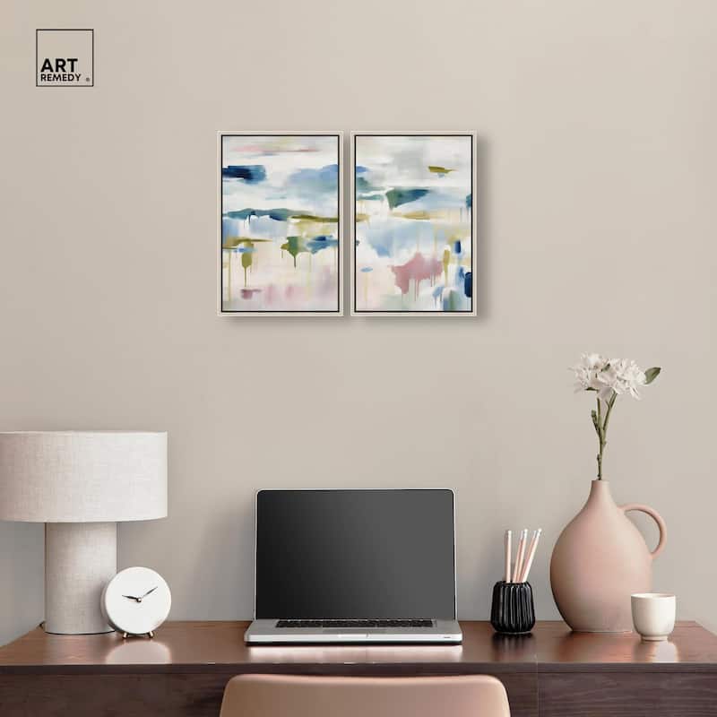 Veil of Azure I Canvas Set of 2 by Art Remedy