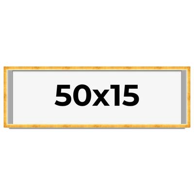 50x15 Shadow Box Frame Gold | 1.625 Inches Deep Real Wood Traditional