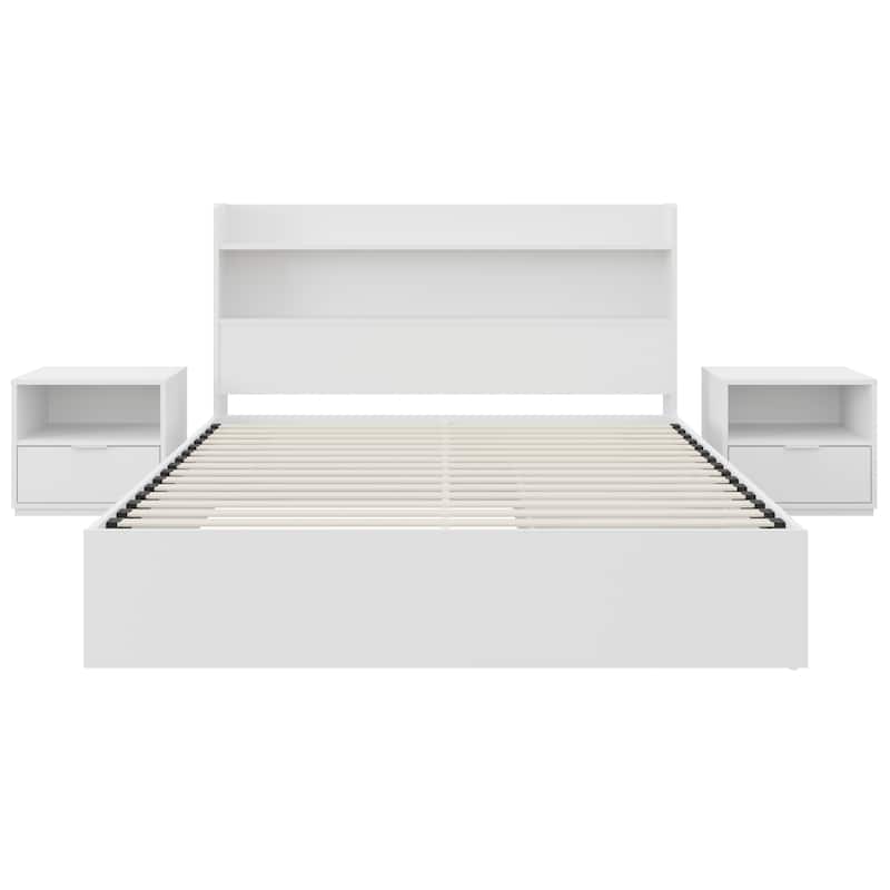 Hunter Platform Bed With Headboard And 2 Nightstands