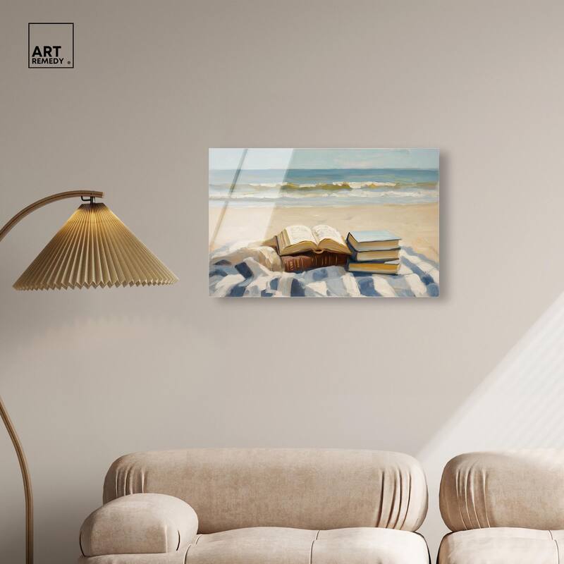 Beach Reading Acrylic by Art Remedy, Ready to Hang