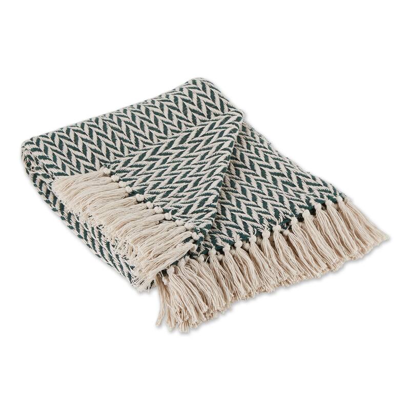 Stone Handloom Chevron Throw