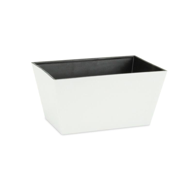 Harper 8.25 Inch Rectangular Tapered Plastic Pot - White