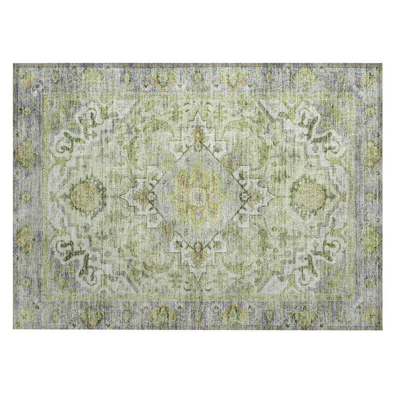 Machine Washable Indoor/Outdoor Traditional Vintage Chantille Rug