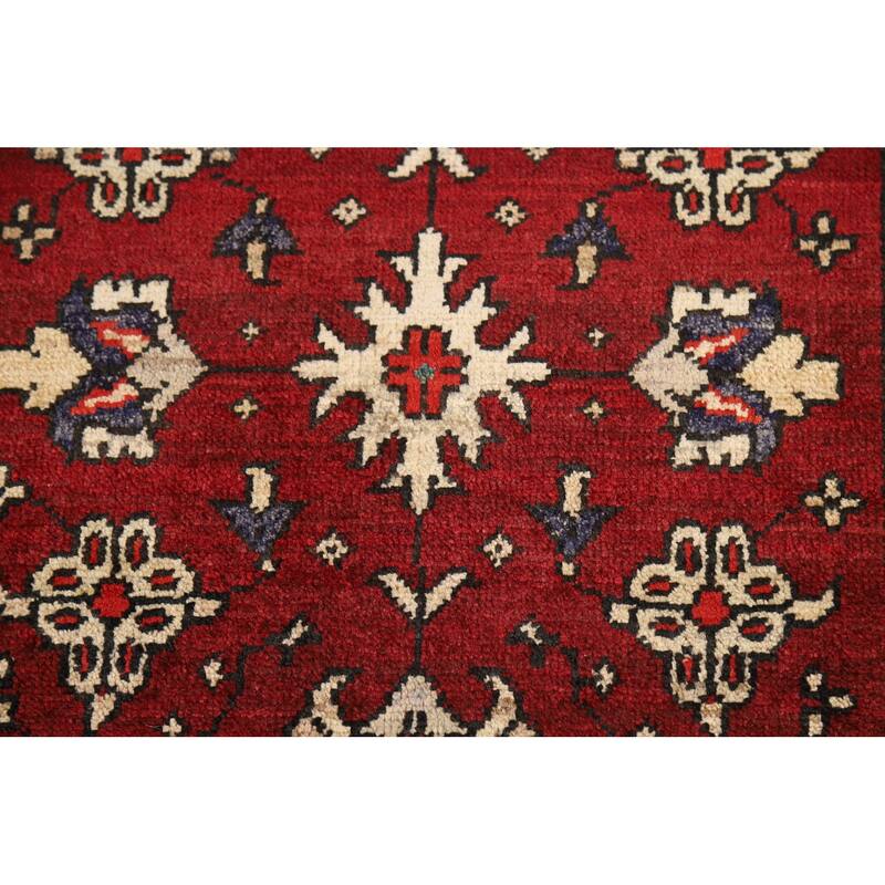 Red Kazak Oriental Foyer Rug Hand-Knotted Wool Carpet - 2'0" x 3'0"