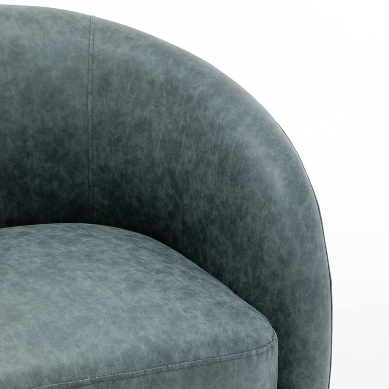 SEYNAR Modern Glam PU Leather 360 Degree Swivel Accent Armchair Set of 2