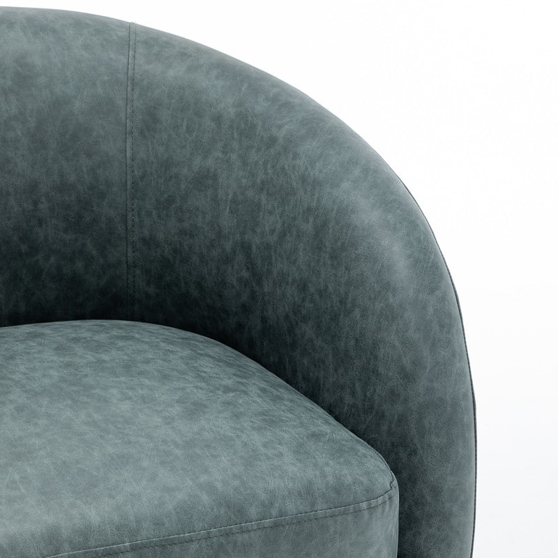 SEYNAR Modern Glam PU Leather 360 Degree Swivel Accent Armchair