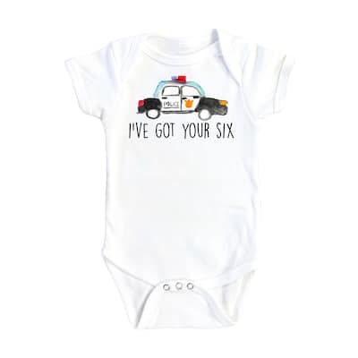 Police Your Six - Baby Boy Girl Clothes Infant Bodysuit Funny Cute Newborn
