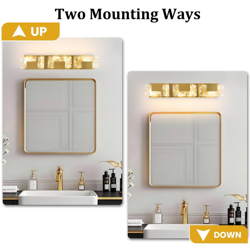 Modern Bathroom Vanity Light LED Dimmable Wall Sconce with UL Certified - 16 inches and above