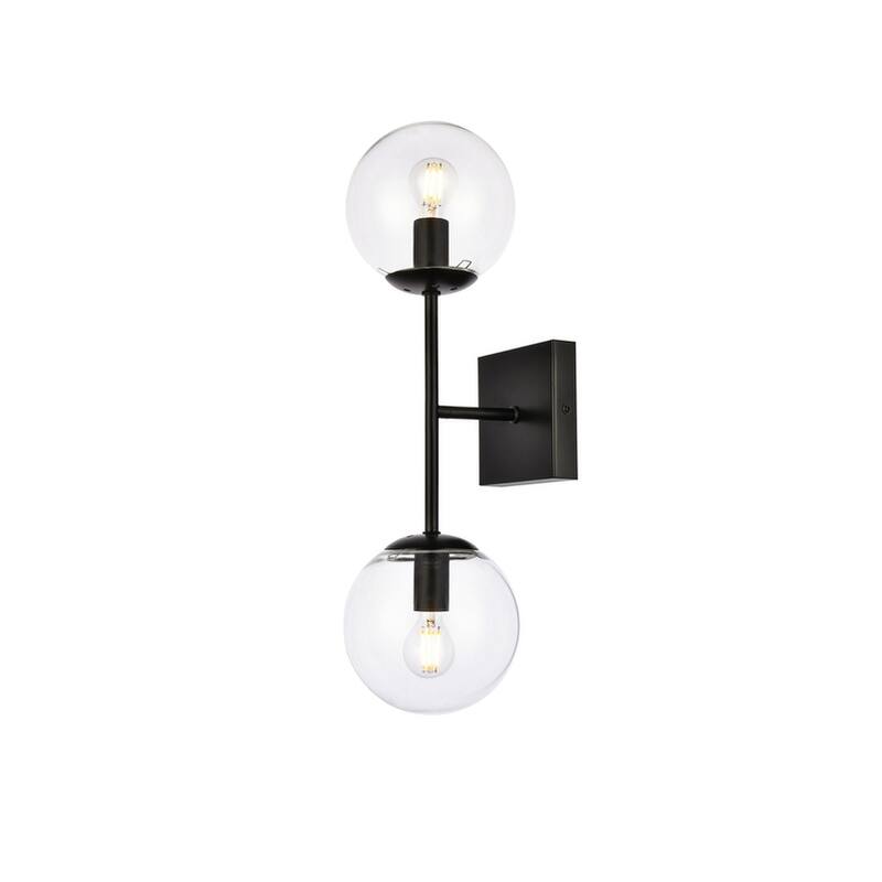 Nina 2 Light Clear Glass Wall Sconce