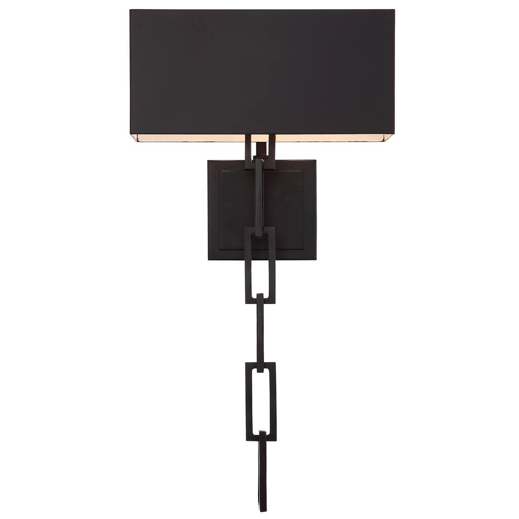 Designer Brian Patrick Flynn's Alston 2 Light Matte Black Outside & White Inside Sconce - 11.5'' W x 24.5'' H x 6'' D