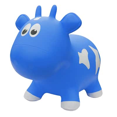 Toddler Boys and Girls Farm Hopper Bounce Toy, Blue Cow