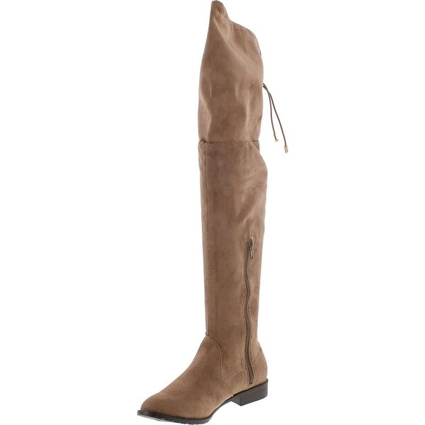 low heel thigh high boots