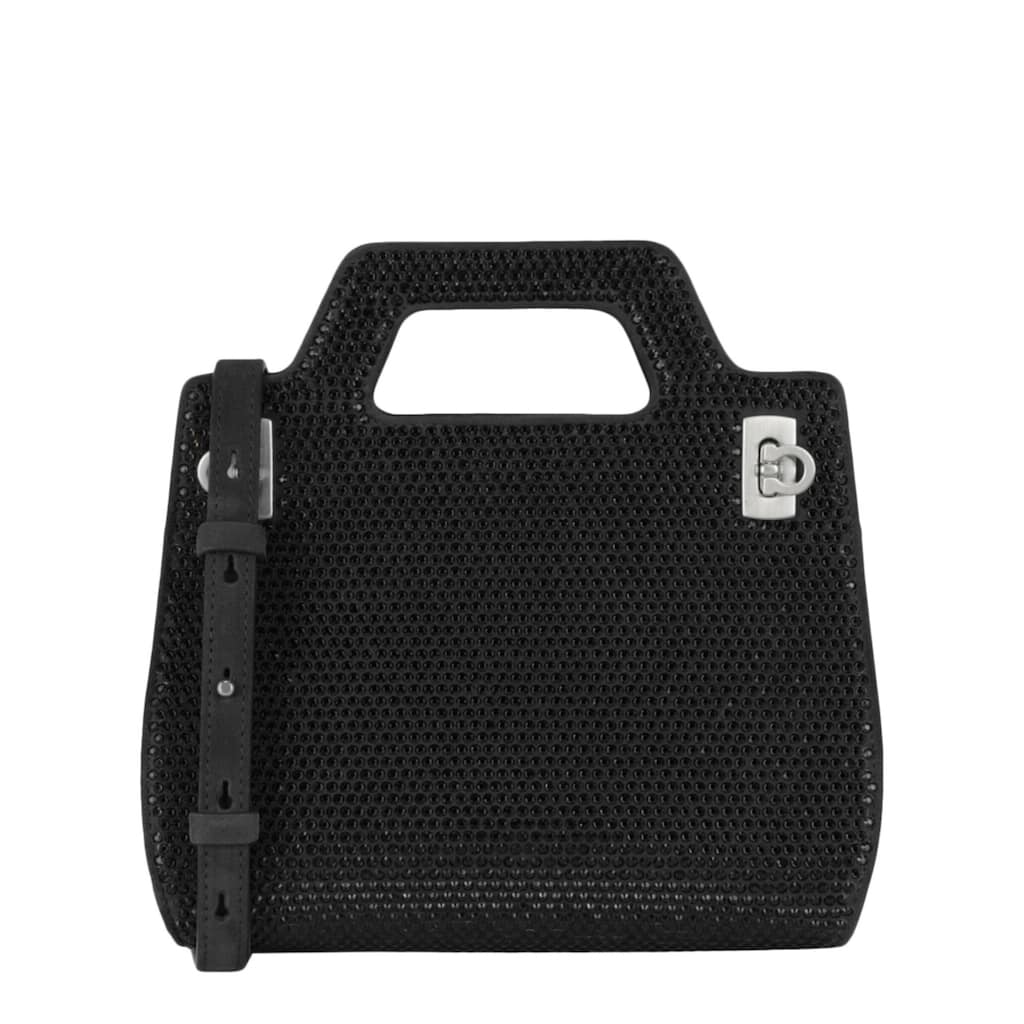 Ferragamo Wanda Mini Stain And Strass Top-Handle Bag