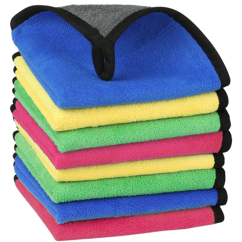 Car Cleaning Cloths, 8 Pack Soft Premium Microfiber Towels with Hang Loop for Household Cleaning