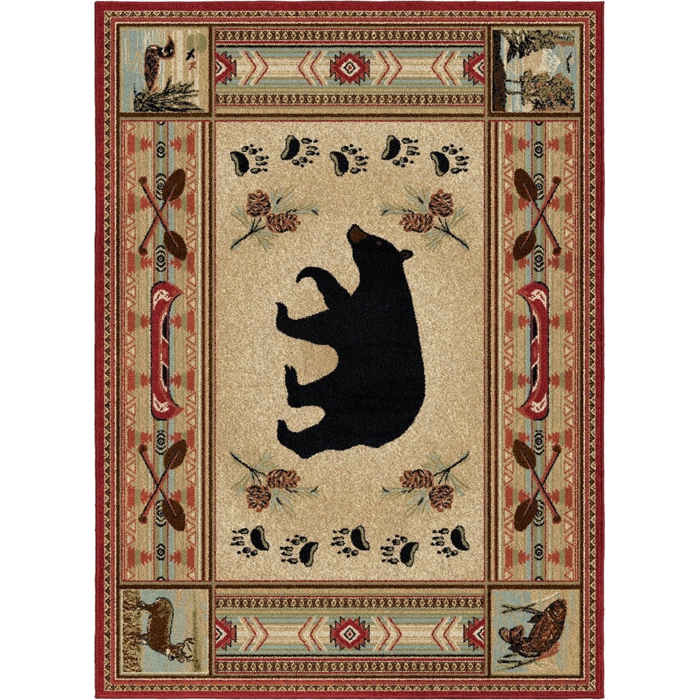 Mayberry Hearthside Woodlands Bear Lodge Area Rug