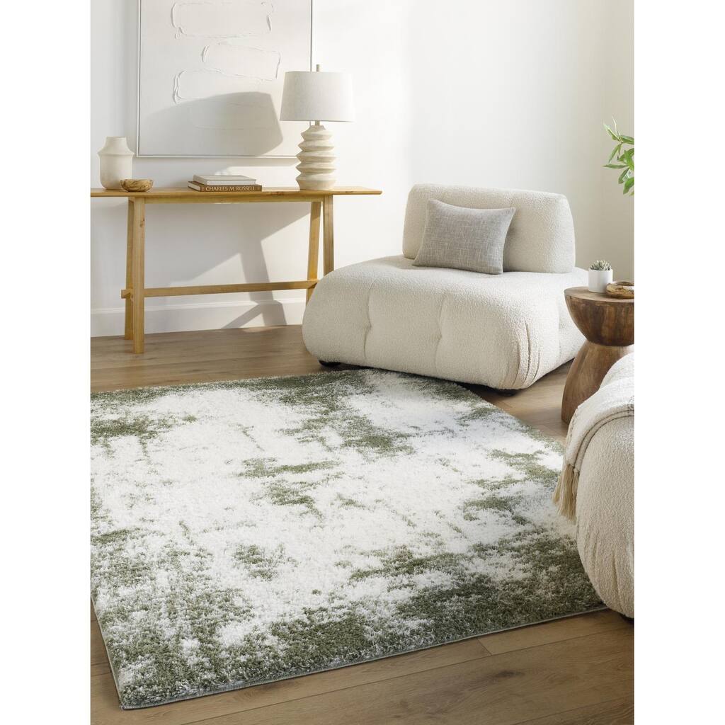 Livabliss Casual Cloudy Shag Abstract Area Rug