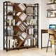 preview thumbnail 7 of 7, Moasis Wood 5-Tier Large Tree Bookshelf Industrial Open Bookcase