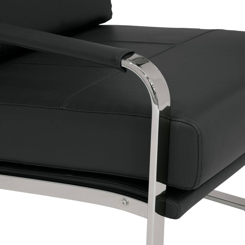 Studio Designs Home Allure Metal and Blended Leather Modern Accent Arm Chair