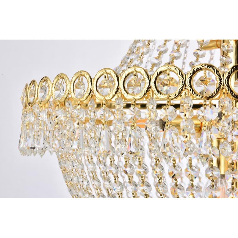 Elegant Lighting Gold 24-inch Royal-cut Crystal Clear Hanging 12-light Chandelier