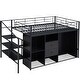 preview thumbnail 9 of 8, Black Metal Loft Bed with Drawers and Storage Staircase for Kids