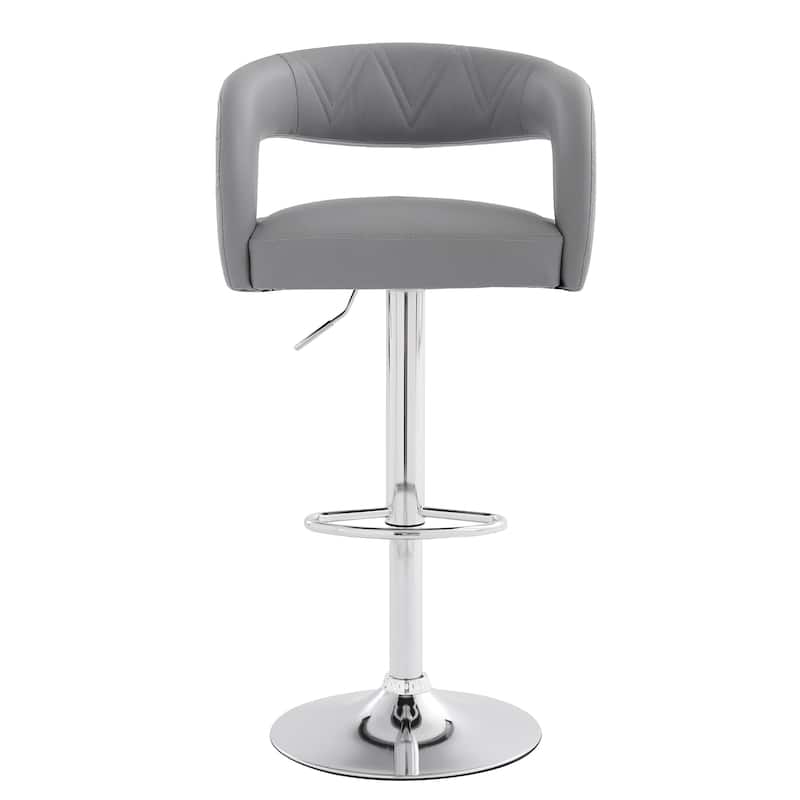 VECELO Set of 4 Swivel Bar Stools Rounded Mid-Back Barstools with Adjustable Height 360° Rotation 16" Base with Footrest