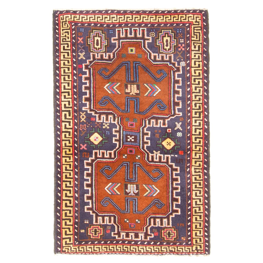 ECARPETGALLERY Hand-knotted Teimani Brown Wool Rug - 2'8 x 4'4