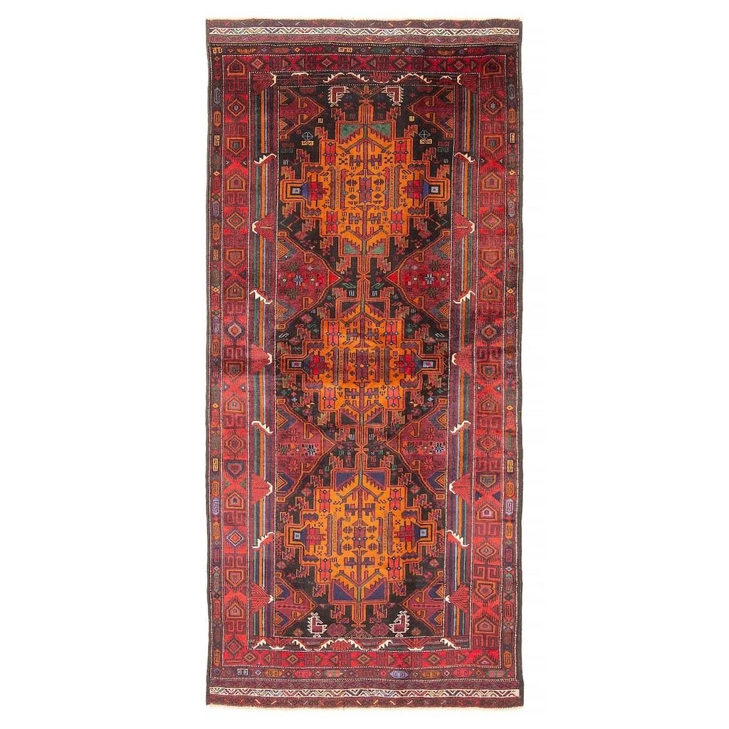 ECARPETGALLERY Hand-knotted Teimani Burgundy Wool Rug - 3'7 x 7'10
