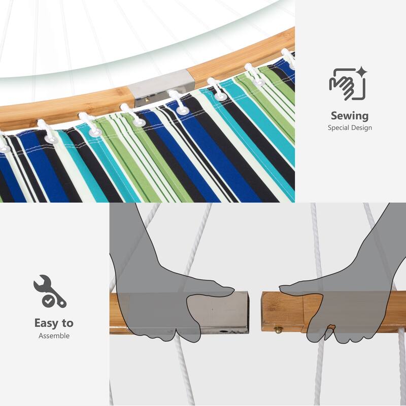 2-person Outdoor Hammock with Stand & Pillow