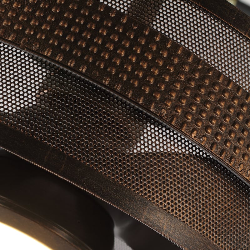 21-inch Brown Rustic Cage Small Ceiling Fan/ Fandelier with Light and Remote - 21 in. D x 21 in. W x 15.5