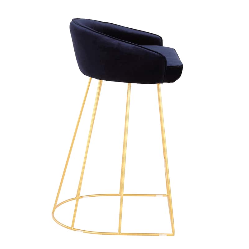 Silver Orchid Haid Velvet Upholstered Counter Stool (Set of 2)