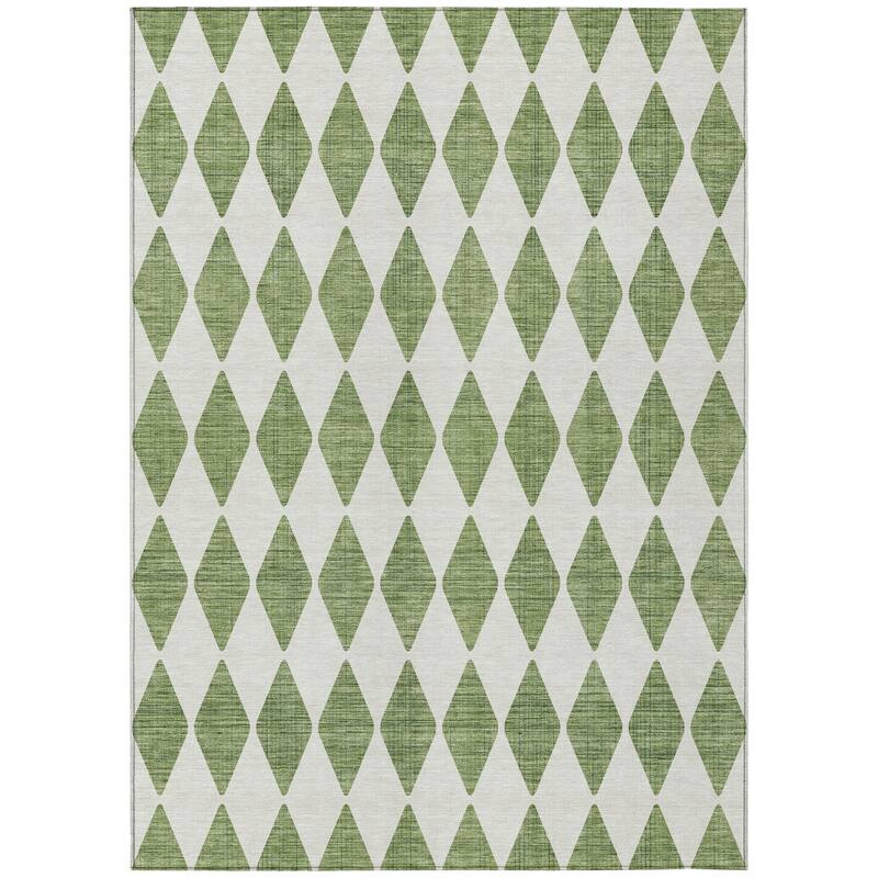 Machine Washable Indoor/ Outdoor Chantille Diamond Argyle Rug