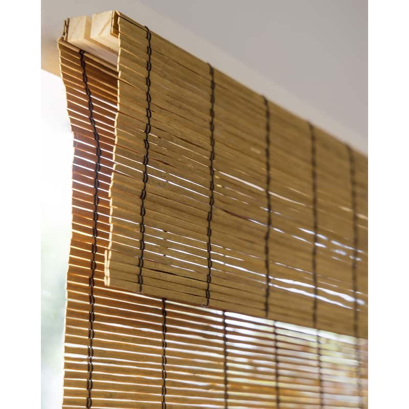 Chicology Light Filtering Cordless Natural Woven Bamboo Window Shade