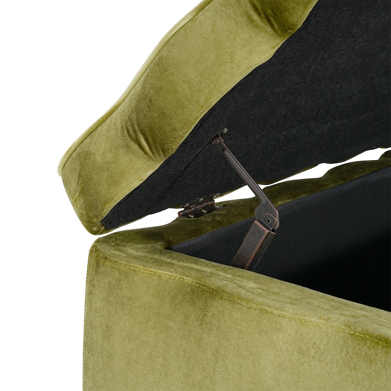 Christopher Knight Home - Milan Modern Velvet Storage Ottoman with Scalloped Design